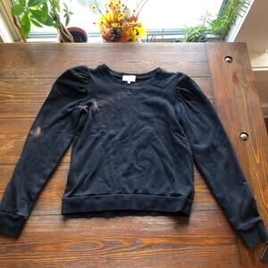Kinly Women's Sweater Black Cotton Crew Neck Sweatshirt $160 Gently Worn.
